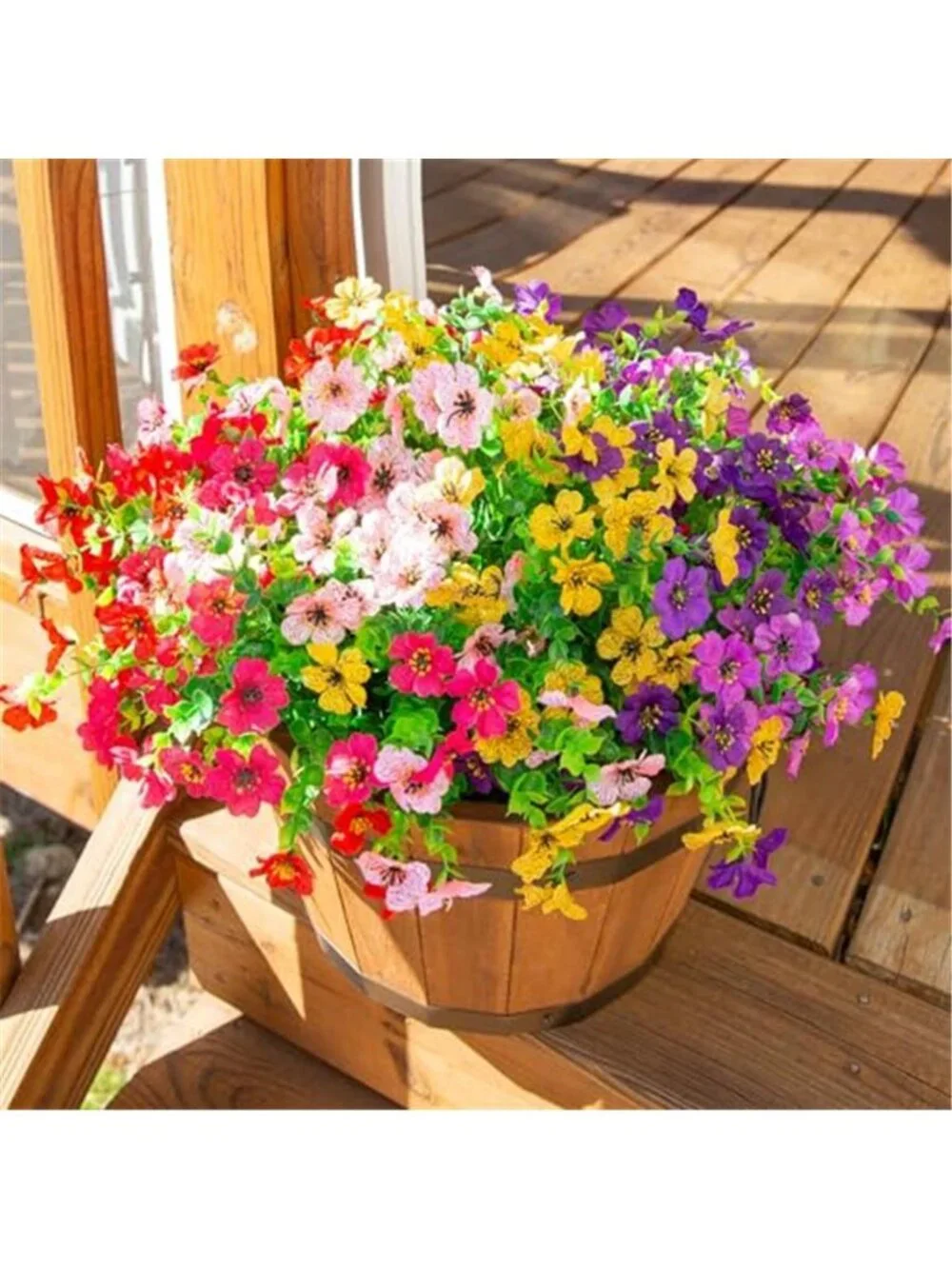 Artificial Daisy Eucalyptus Fake Flowers Outdoor Indoor Porch Patio 12 Bundles